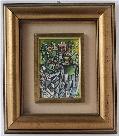 Ercole Pignatelli "Senza titolo" 
tecnica mista su carta
cm 18x12
firmato in bas