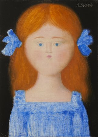 BUENO ANTONIO (1918 - 1985) - Bambina con codini.