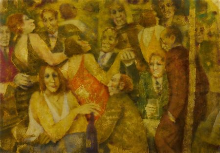 SQUILLANTINI REMO (1920 - 1996) - Ballo all'aperto.