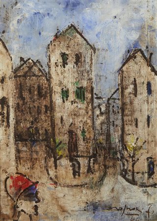 ROGNONI FRANCO (1913 - 1999) - Il cappello rosso. .