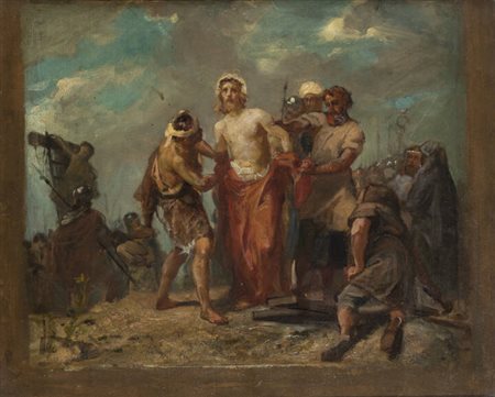 LUIGI MORGARI<BR>Torino 1857 - 1935<BR>"Cristo deriso"