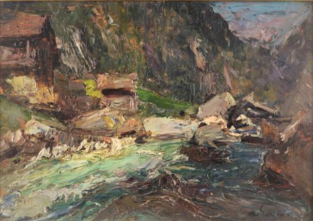 ALESSANDRO LUPO<BR>Torino 1876 - 1953<BR>"Torrente alpino"