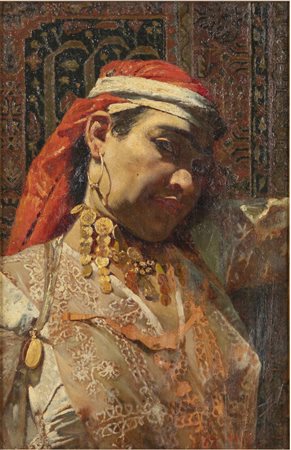 ANGELO GARINO<BR>Torino 1860 - 1945 Nizza (Francia)<BR>"Donna araba"