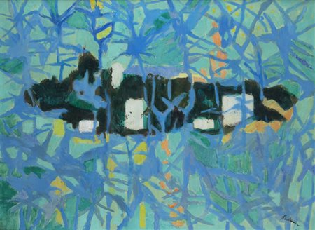 ENRICO PAULUCCI<BR>Genova 1901 - 1999 Torino<BR>"Collina di Santa Maria tra le canne" 1957