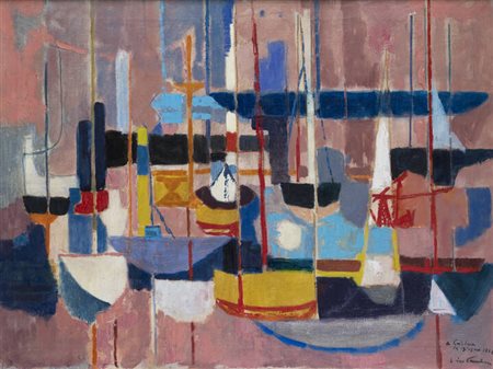 ENRICO PAULUCCI<BR>Genova 1901 - 1999 Torino<BR>"Porto"  primi anni '950