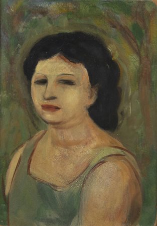 LUIGI SPAZZAPAN<BR>Gradisca d'Isonzo (GO) 1889 - 1958 Torino<BR>"Ginia d'estate (mezzo busto)" 1933