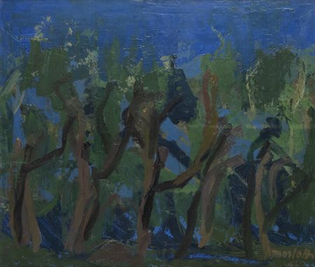 ENNIO MORLOTTI<BR>Lecco 1910 - 1992 Milano<BR>"Alberi", 1961