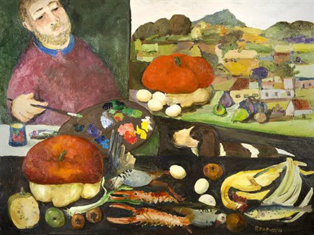 FRANCESCO TABUSSO<BR>Sesto San Giovanni (MI) 1930 - 2012 Torino<BR>"Pittore in campagna"