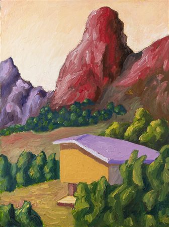 SALVO (Mangione Salvatore)<BR>Leonforte (EN) 1947 - 2015 Torino<BR>"Paesaggio montano" 1981 o 1986