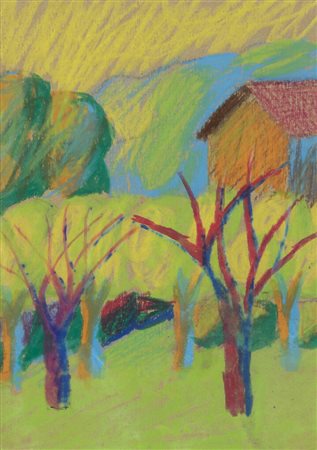 SALVO (Mangione Salvatore)<BR>Leonforte (EN) 1947 - 2015 Torino<BR>"Paesaggio di campagna" 1992