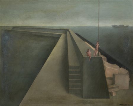 SERGIO ALBANO<BR>Torino 1939 - 2008<BR>"La nave" 1983