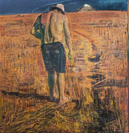 GIOVANNI LA COGNATA<BR>Comiso (Ragusa) 1954<BR>"Uomo nel paesaggio" 1998