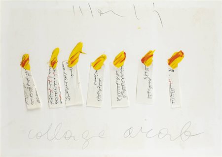 ALDO MONDINO<BR>Torino 1938 - 2005<BR>"Collage arabo" 1974