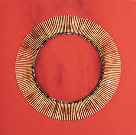 BERNARD AUBERTIN<BR>Fontenay-aux-Roses (Francia) 1934 - 2015 Reutlingen (Germania)<BR>"Dessin de feu sur tableau rouge" 2010