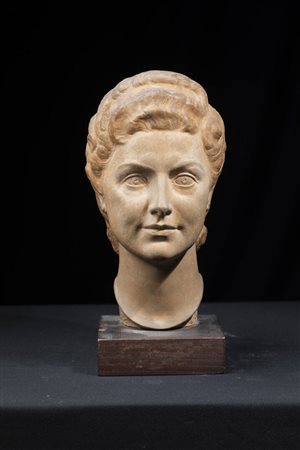 GIOVANNI RIVA<BR>Torino 1890 - 1973<BR>"Testa femminile" 1942