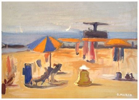 GIOVANNI MARCH Tunisi (Tunisia) 1894 – Livorno 1974 Spiaggia balneare a...