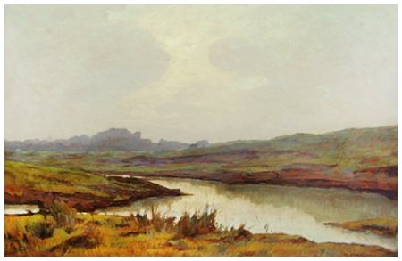 RENUCCIO RENUCCI Livorno 1880 – Livorno 1947 Fiume morto a San Rossore Olio...