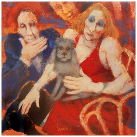 REMO SQUILLANTINI Stia 1920 – Firenze 1996 Il cagnolino 1993 Olio su tavola...