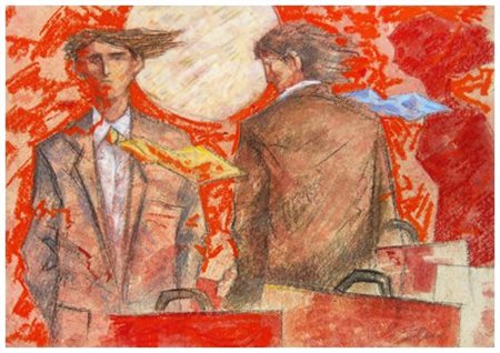 GIAMPAOLO TALANI San Vincenzo 1955 Partenze rosse 2013 T.m. su cartone 35 x...