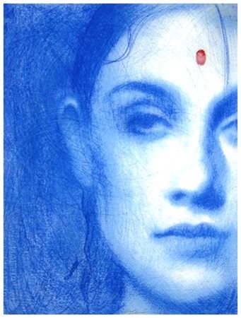 OMAR GALLIANI Montecchio Emilia 1954 Blu oltremare Pastelli policromi su...