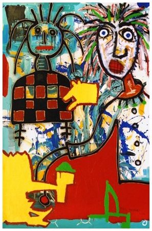 PAUL KOSTABI Witthier (USA) 1962 Mutosis 2002 Olio su tela 183 x 122. Firma e...