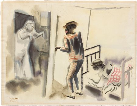 George Grosz, Burlesk Show, 42nd Street, 1932