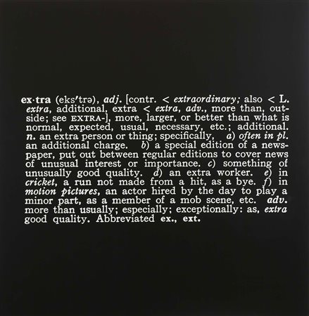 JOSEPH KOSUTH
‘Titled (Art as Idea as Idea)’ [extra] (Eng.-Ita.), 1967