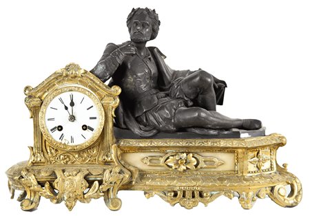 orologio a carica manuale in bronzo e ottone cm 32x46x15  note: meccanismo da...