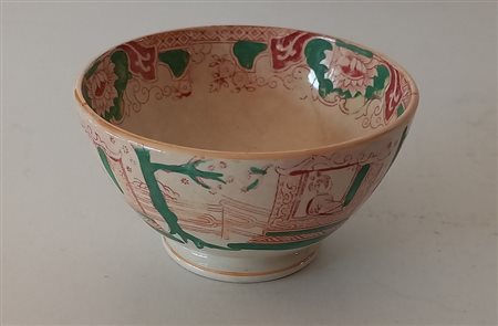 Coppetta antica in ceramica decorata a motivi orientali h.cm.6-manifattura...