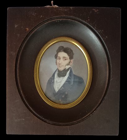 Miniatura raffigurante giovane uomo cm.12,2x11