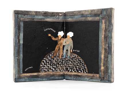 Ernesto Tatafiore (Marigliano, 1943 - ) Robespierre Danton Tecnica mista su...