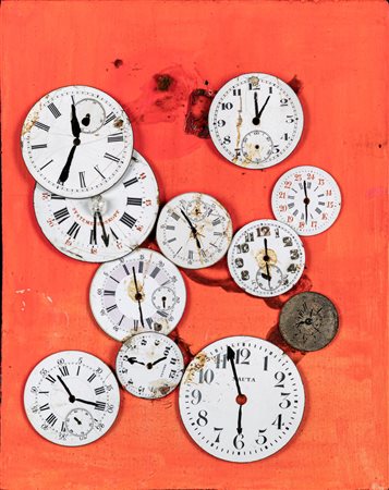Mario Padovan (Trieste, 1927 - ) Senza titolo 1965 Quadranti di orologi e...