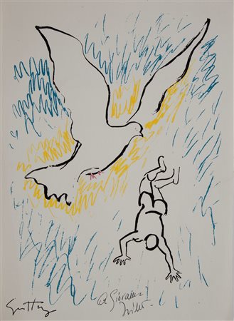 Renato Guttuso (Bagheria, 1911 - Roma, 1987) Senza titolo Serigrafia cm...