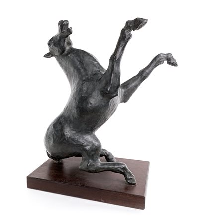 Aligi Sassu (Milano, 1912 - Pollenca, 2000) Cavallo rampante 1989 Scultura in...