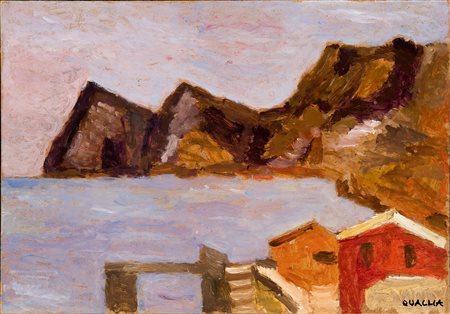 Carlo Quaglia (Terni, 1903 - Roma, 1970) Marina Olio su faesite cm 35x50...