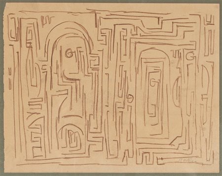 Mirko Basaldella (Udine, 1910 - Cambridge, 1969) L'attesa 1954 Pastello su...