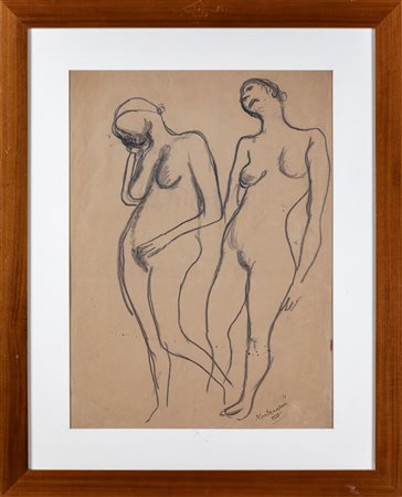 Luigi Montanarini (Firenze, 1906 - Roma, 1998) Figure di donna 1935 Matita su...