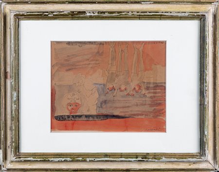 Mino Maccari (Siena, 1898 - Roma, 1989) Gli impiccati 1945 Acquarello su...