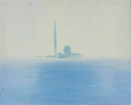 Virgilio Guidi (Roma, 1891 - Venezia, 1984) Veduta di Venezia Olio su tela cm...