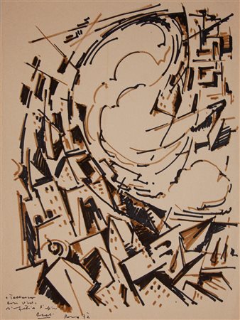 Tullio Crali (Igalo, 1929 - Milano, 2000) Senza titolo 1972 Pennarello nero e...