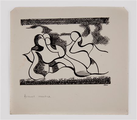 Enzo Benedetto (Reggio Calabria, 1905 - Roma, 1993) Senza titolo China su...