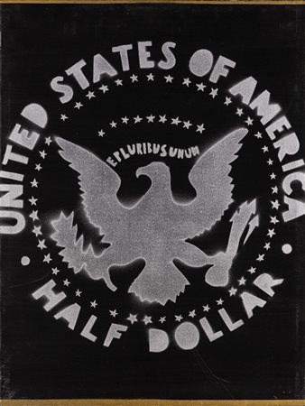 Franco Angeli (Roma, 1935 - Roma, 1988) Senza titolo Anni '80 Spray su tela...