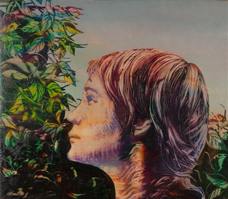 Franco Mulas (Roma, 1938 - 0) La ragazza di Maggio olio su tavola cm 53x60,5...