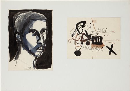 Claudio Cintoli (Imola, 1935 - Roma, 1978) Senza titolo Lotto di due disegni...