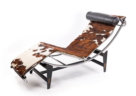 LE CORBUSIER Chaise longue in tubolare metallico misure cm 167x58x81 Su...