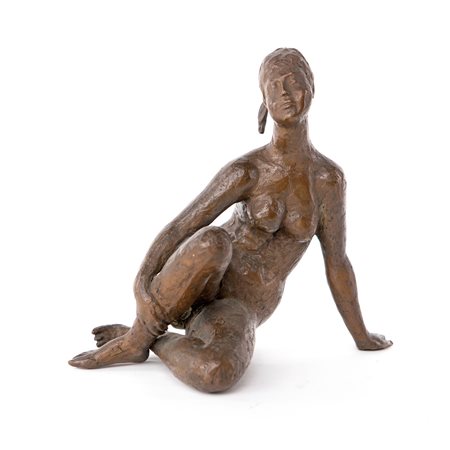 Giuseppe Mazzullo (Graniti, 1913 - Taormina, 1988) Donna seduta Scultura in...