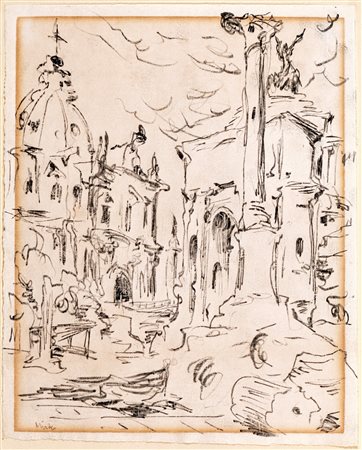 Mirko Basaldella (Udine, 1910 - Cambridge, 1969) Veduta di Roma dai Fori...