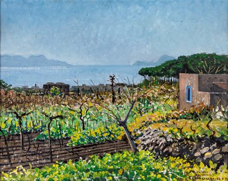 Giovanni Colacicchi (Anagni, 1900 - Firenze, 1992) Veduta di Santa Maria La...