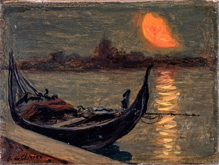 Giorgio De Chirico (Volo, 1888 - Roma, 1978) Notturno a Venezia 1944 ca Olio...