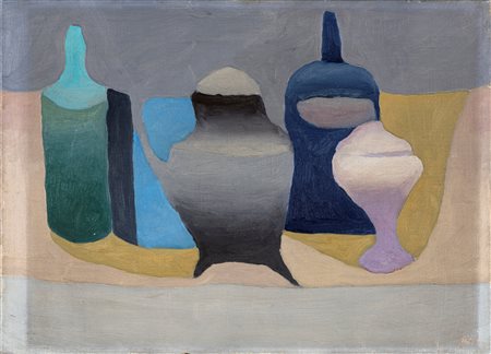 Toti Scialoja (Roma, 1914 - Roma, 1998) Natura morta 1949 Olio su tela cm...